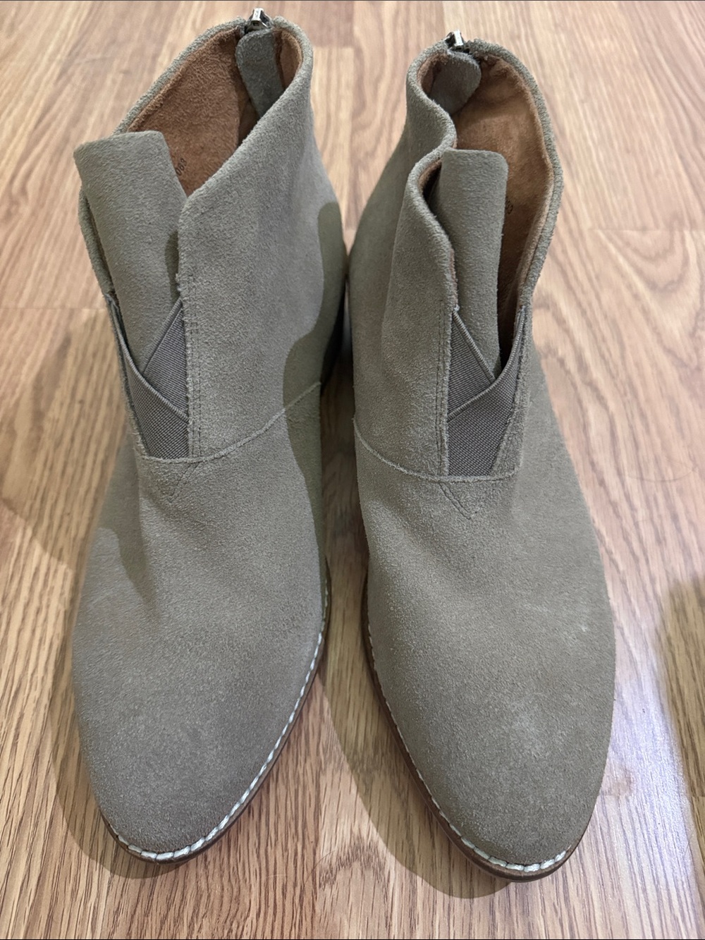 SoftWalk Olive Suede Ankle Booties